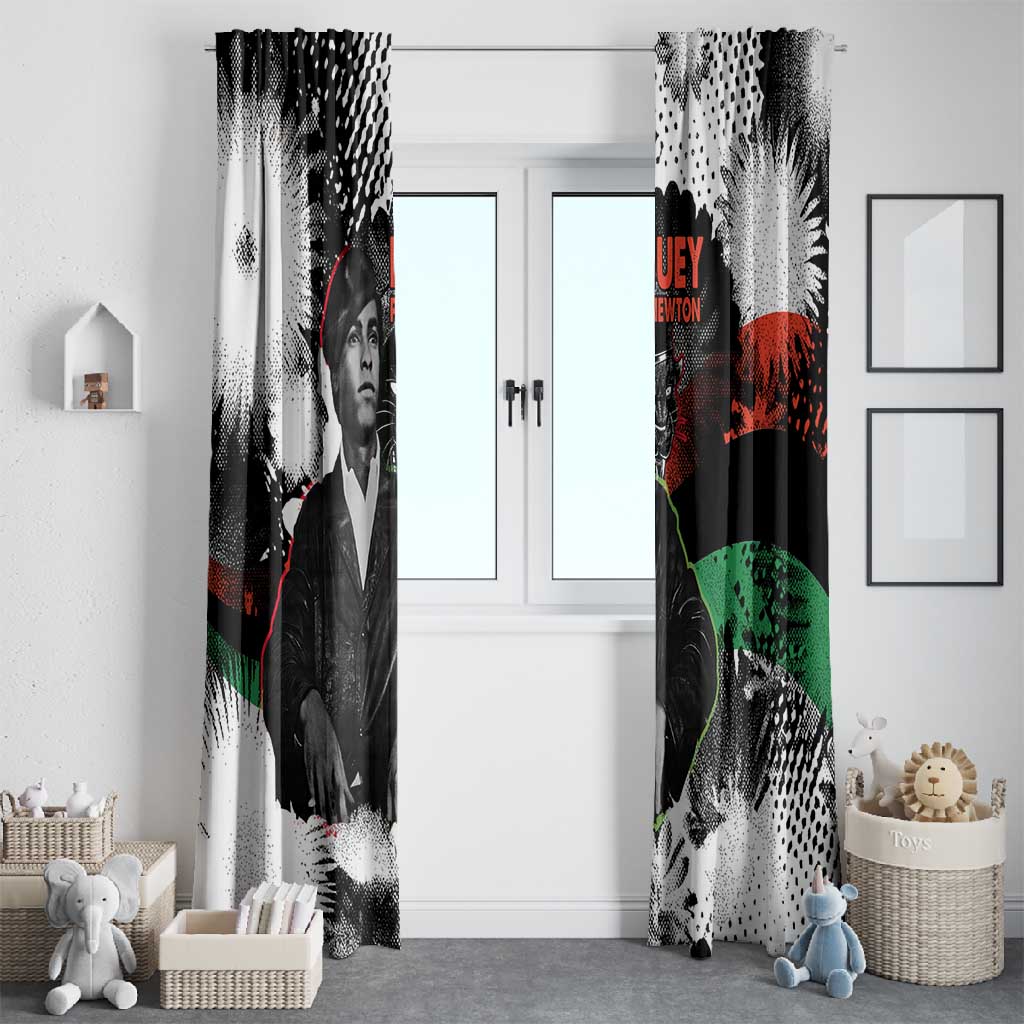 Huey P. Newton Window Curtain Revolutionary Portrait - Panther Graphic Surrender to the Revolution Quote - Wonder Print Shop