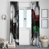 Huey P. Newton Window Curtain Revolutionary Portrait - Panther Graphic Surrender to the Revolution Quote - Wonder Print Shop
