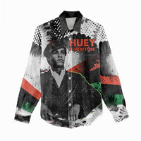 Huey P. Newton Women Casual Shirt Revolutionary Portrait - Panther Graphic Surrender to the Revolution Quote - Wonder Print Shop