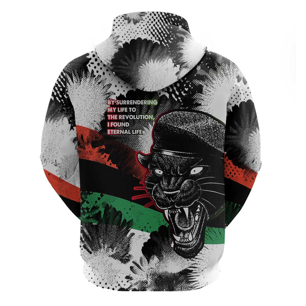 Huey P. Newton Zip Hoodie Revolutionary Portrait - Panther Graphic Surrender to the Revolution Quote - Wonder Print Shop