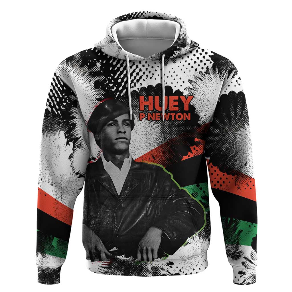 Huey P. Newton Zip Hoodie Revolutionary Portrait - Panther Graphic Surrender to the Revolution Quote - Wonder Print Shop