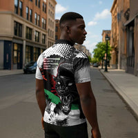 Huey P. Newton Zipper Polo Shirt Revolutionary Portrait - Panther Graphic Surrender to the Revolution Quote - Wonder Print Shop
