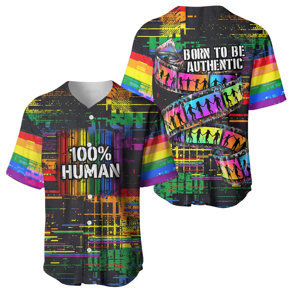100% Human Baseball Jersey Born to Be Authentic