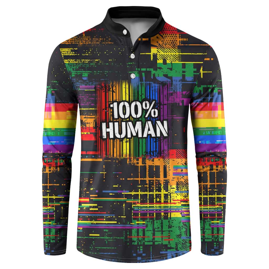 100% Human Button Sweatshirt Born to Be Authentic