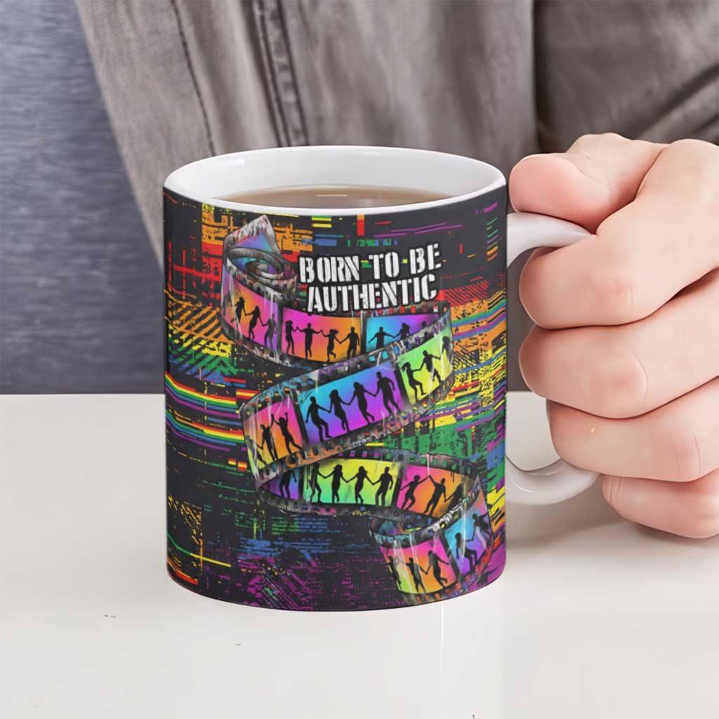 100% Human Ceramic Mug Born to Be Authentic
