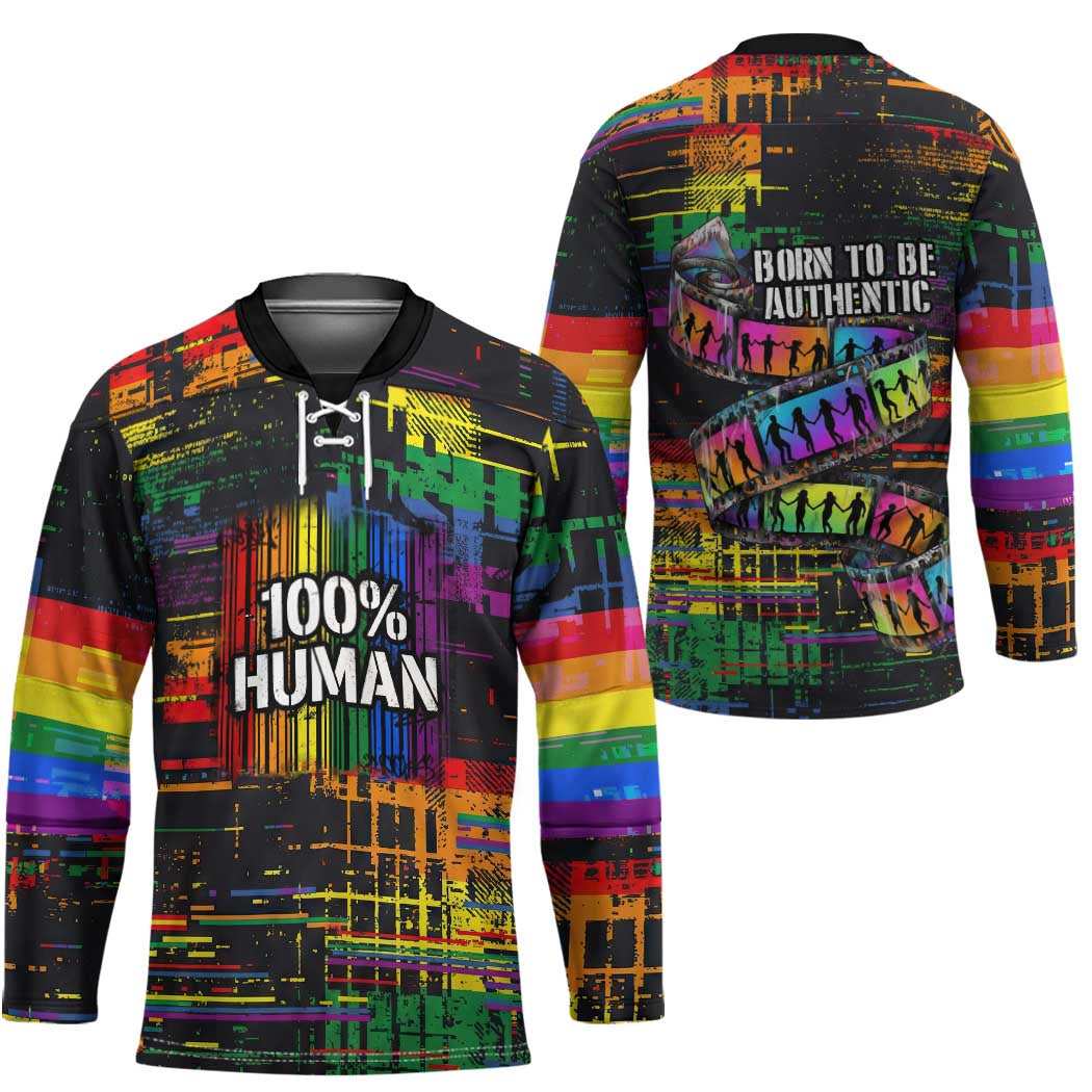 100% Human Hockey Jersey Born to Be Authentic