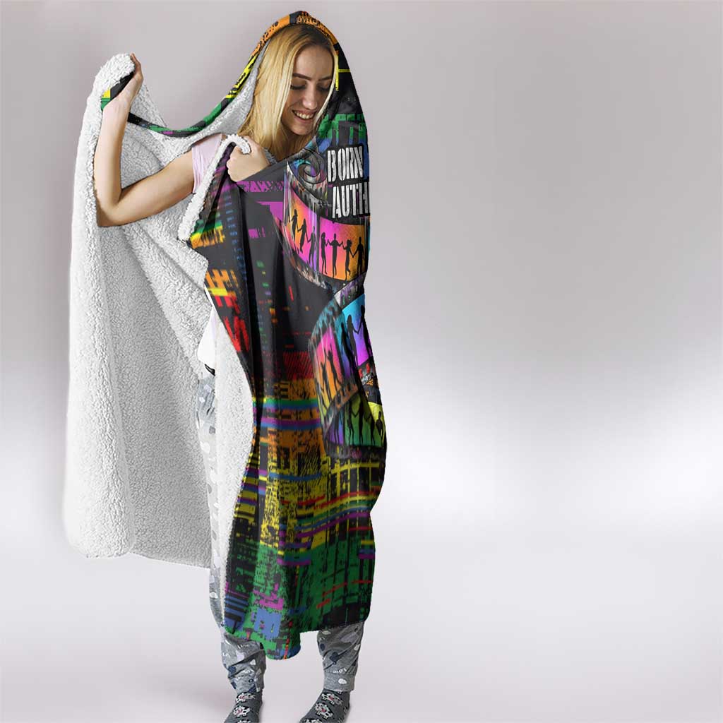 100% Human Hooded Blanket Born to Be Authentic