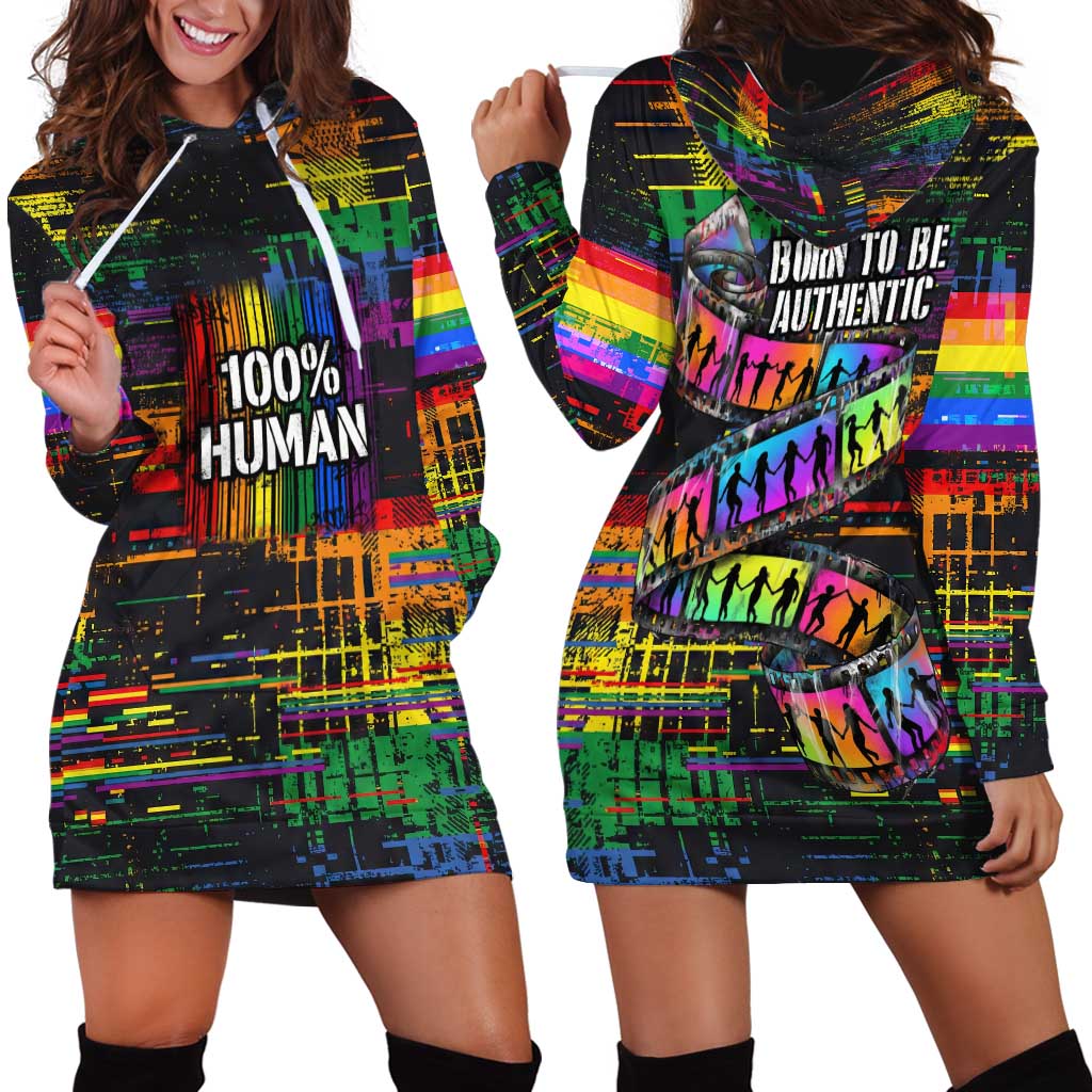 100% Human Hoodie Dress Born to Be Authentic