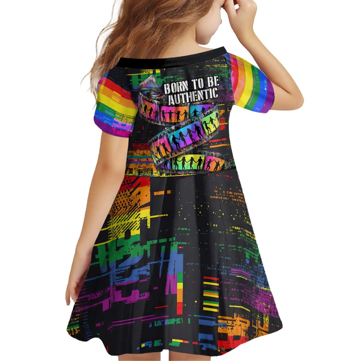 100% Human Kid Short Sleeve Dress Born to Be Authentic
