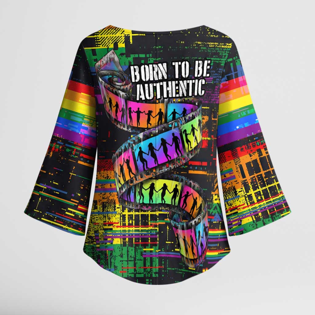 100% Human Kimono Sleeve Blouse Born to Be Authentic
