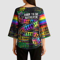100% Human Kimono Sleeve Blouse Born to Be Authentic