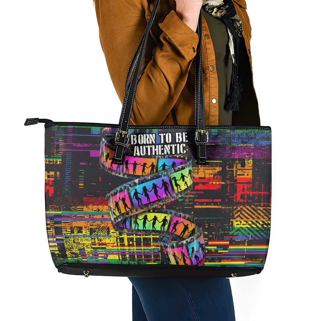 100% Human Leather Tote Bag Born to Be Authentic