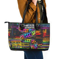 100% Human Leather Tote Bag Born to Be Authentic