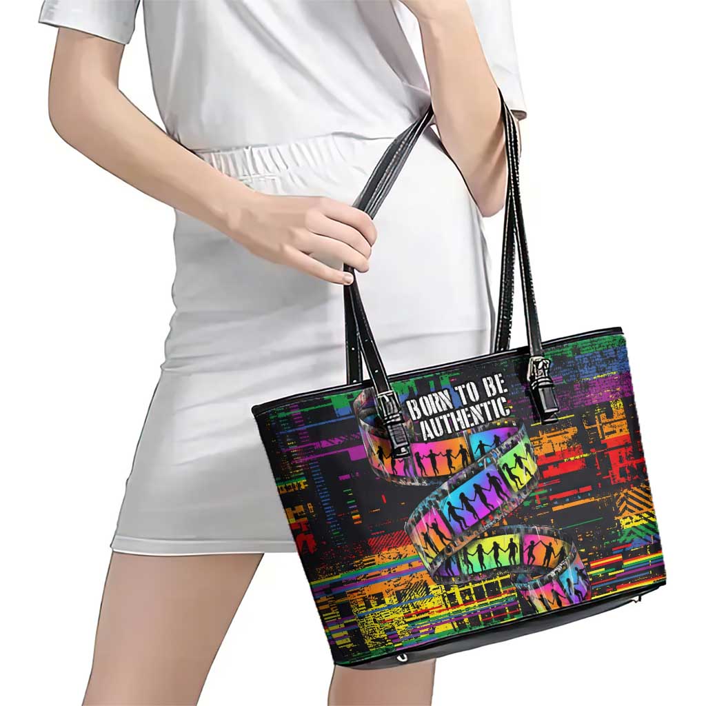 100% Human Leather Tote Bag Born to Be Authentic
