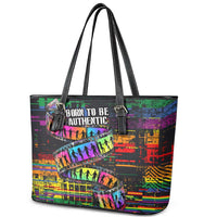 100% Human Leather Tote Bag Born to Be Authentic