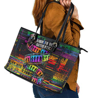 100% Human Leather Tote Bag Born to Be Authentic
