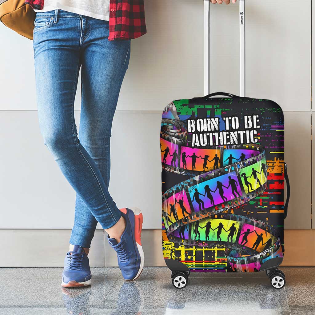 100% Human Luggage Cover Born to Be Authentic