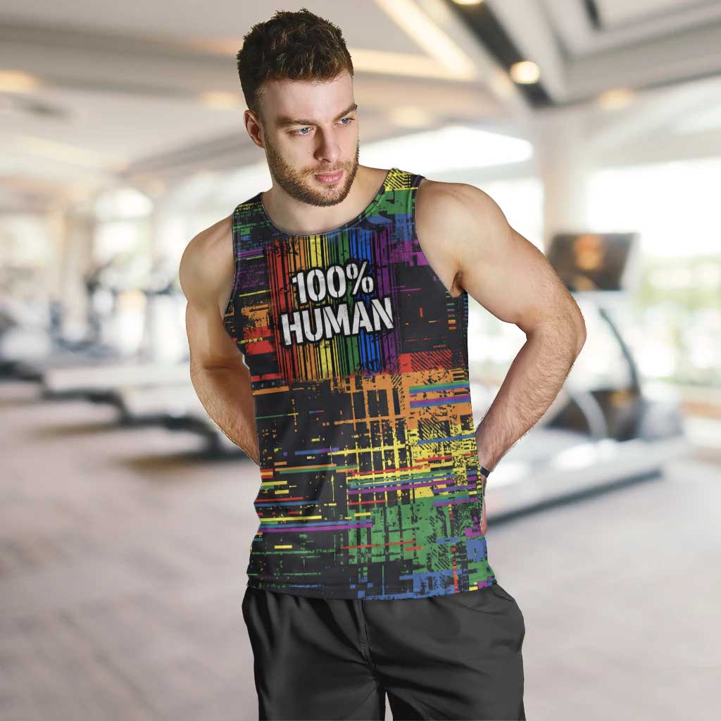 100% Human Men Tank Top Born to Be Authentic