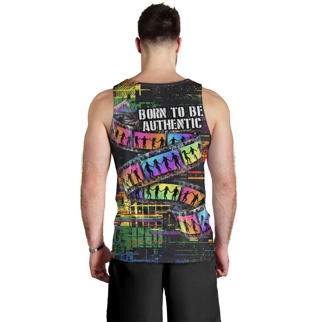 100% Human Men Tank Top Born to Be Authentic