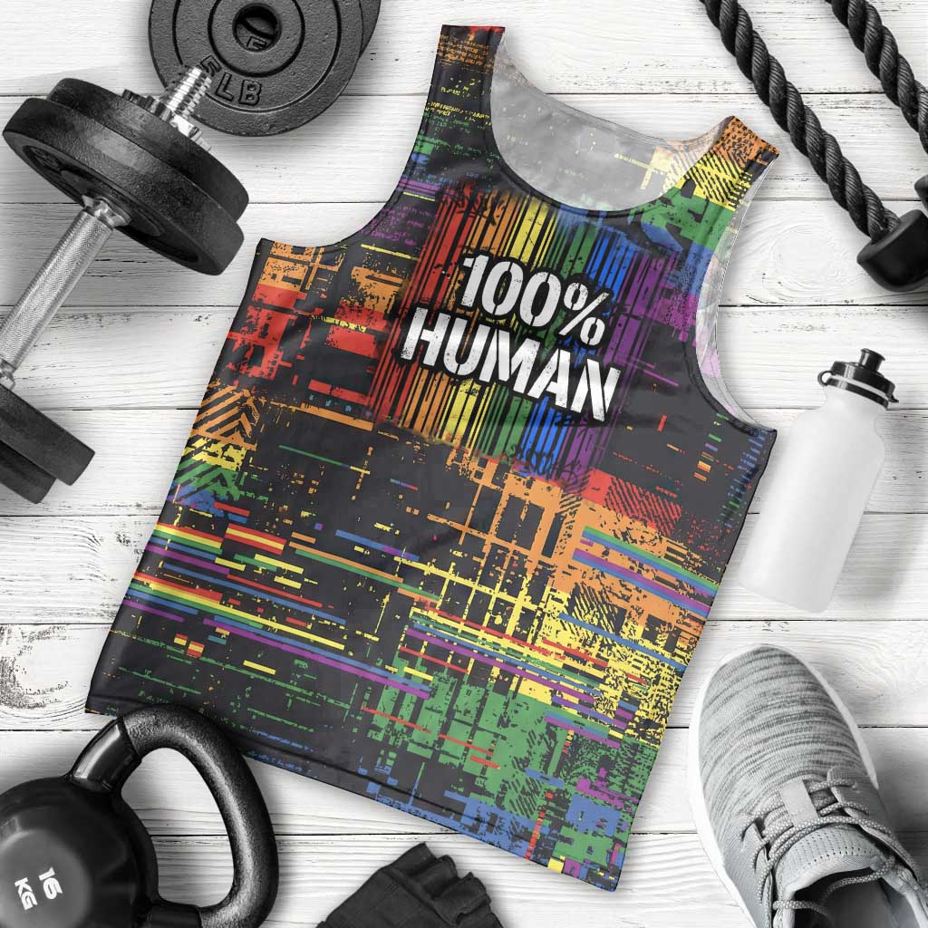 100% Human Men Tank Top Born to Be Authentic