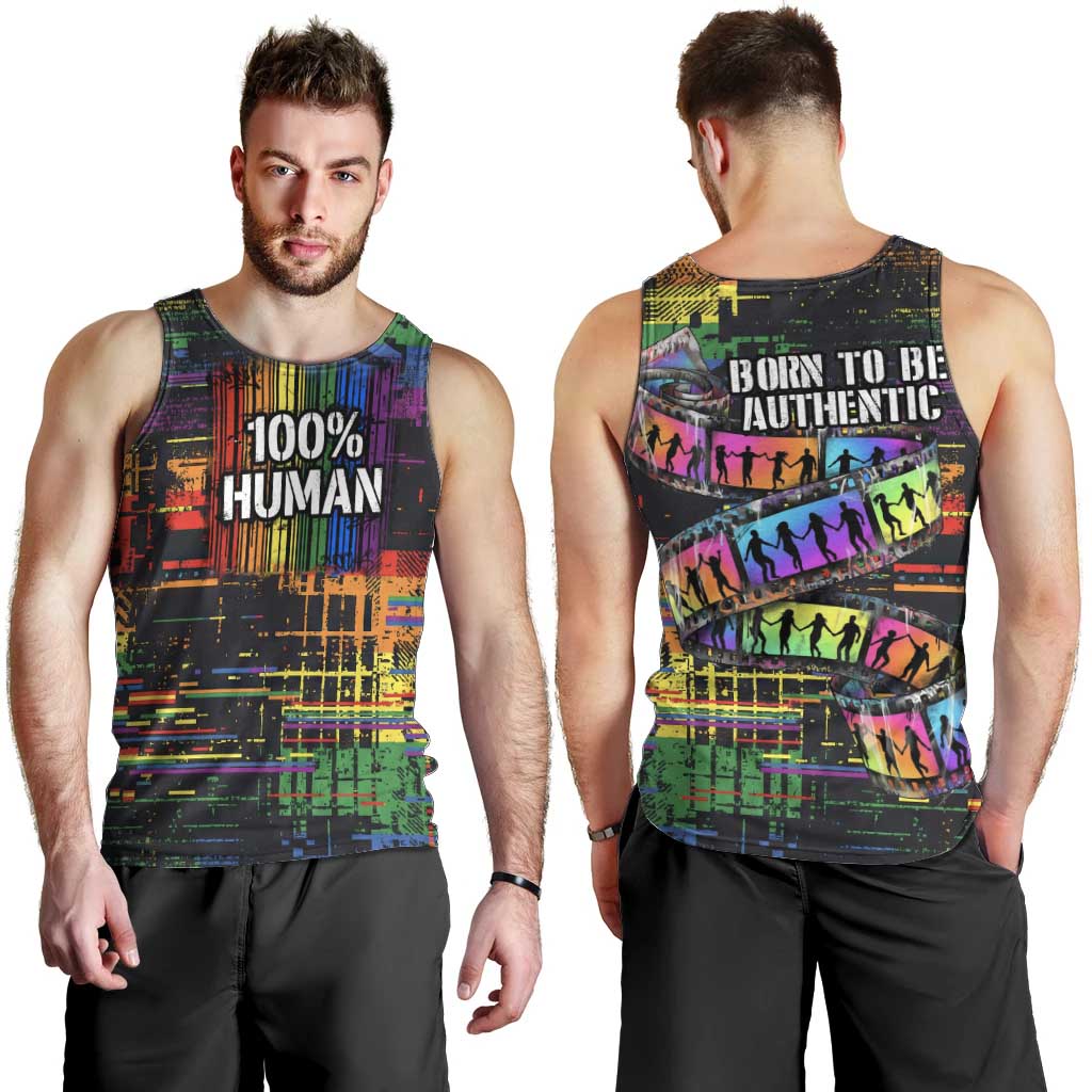 100% Human Men Tank Top Born to Be Authentic