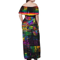100% Human Off Shoulder Maxi Dress Born to Be Authentic