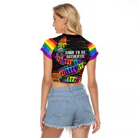 100% Human Raglan Cropped T Shirt Born to Be Authentic