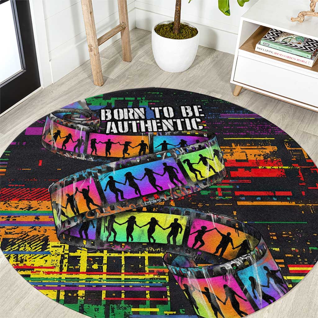 100% Human Round Carpet Born to Be Authentic