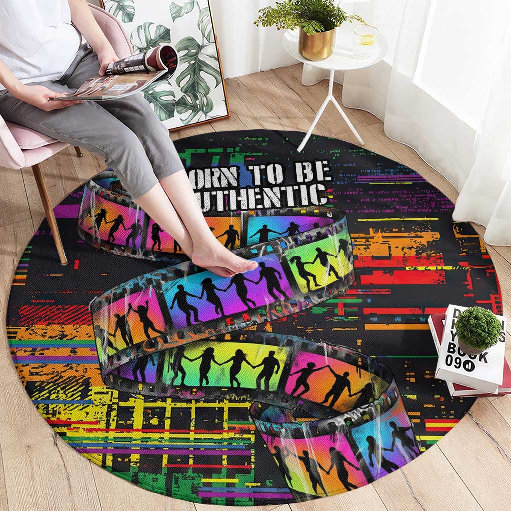 100% Human Round Carpet Born to Be Authentic
