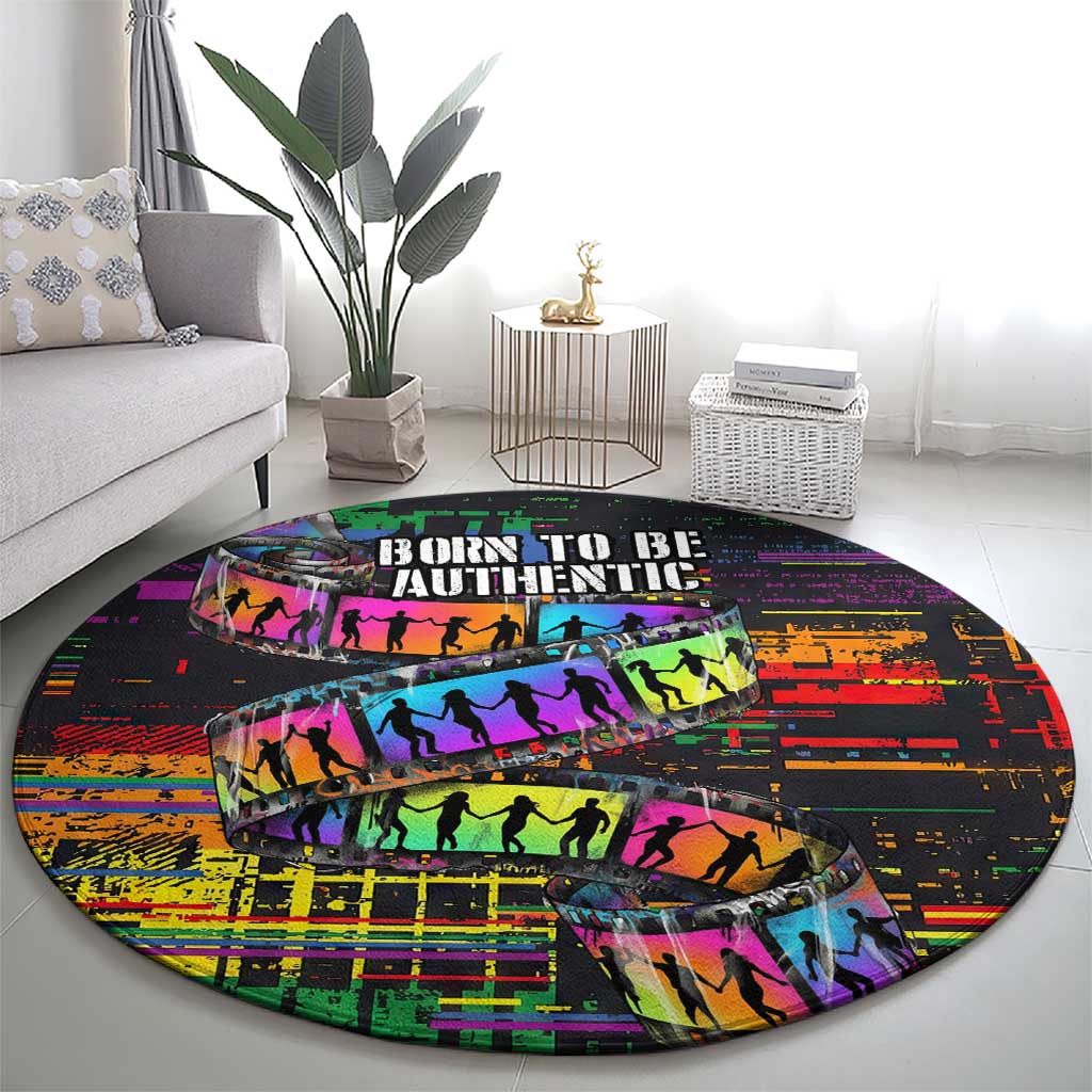 100% Human Round Carpet Born to Be Authentic