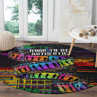 100% Human Round Carpet Born to Be Authentic