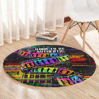 100% Human Round Carpet Born to Be Authentic