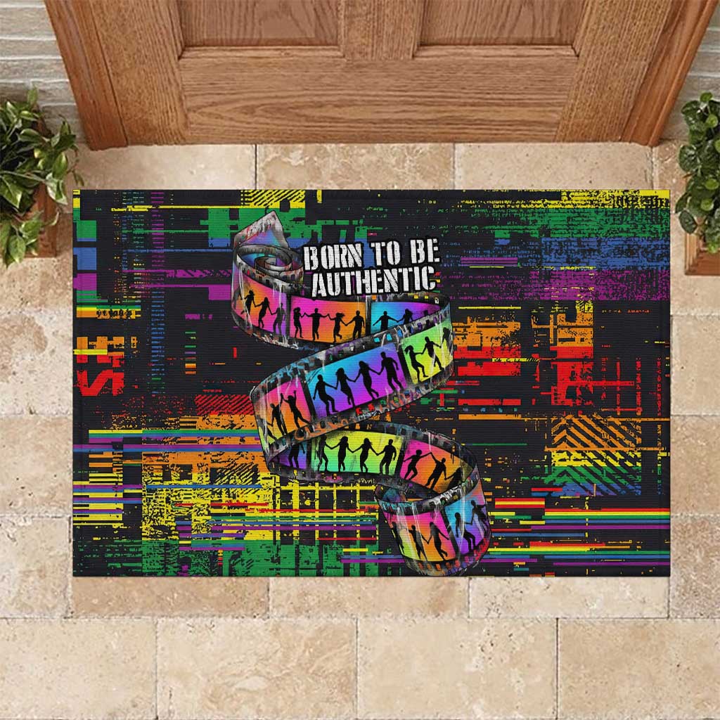 100% Human Rubber Doormat Born to Be Authentic