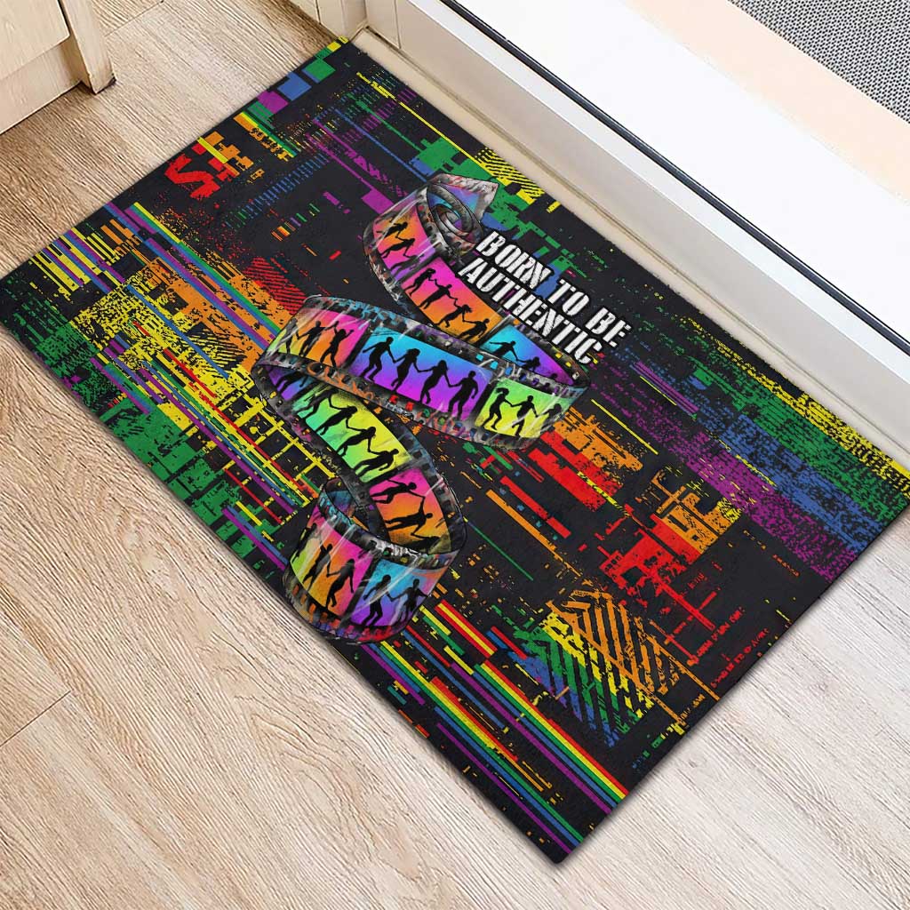 100% Human Rubber Doormat Born to Be Authentic