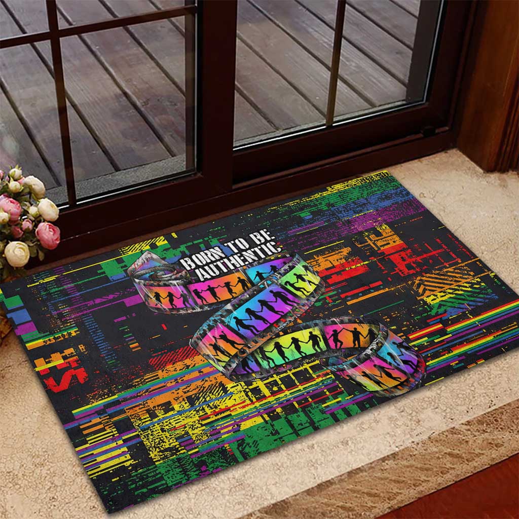 100% Human Rubber Doormat Born to Be Authentic