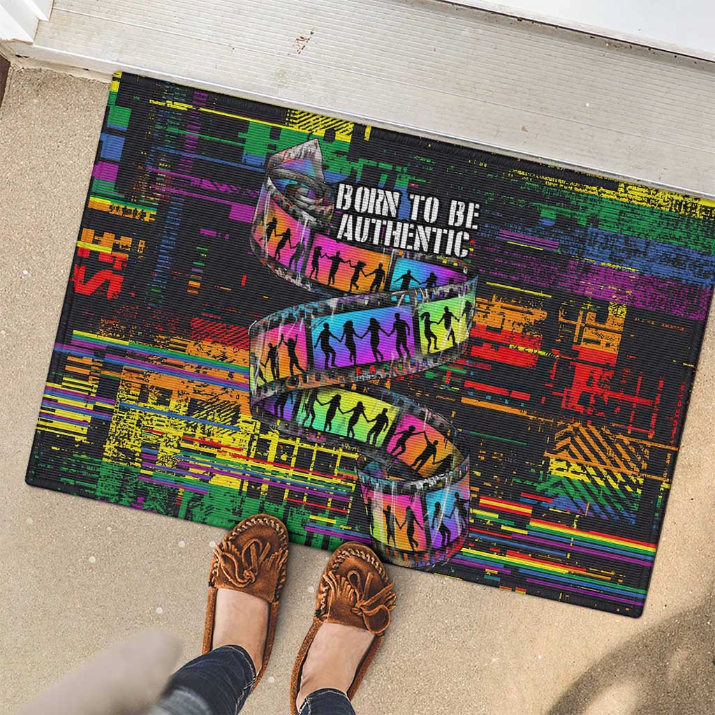 100% Human Rubber Doormat Born to Be Authentic