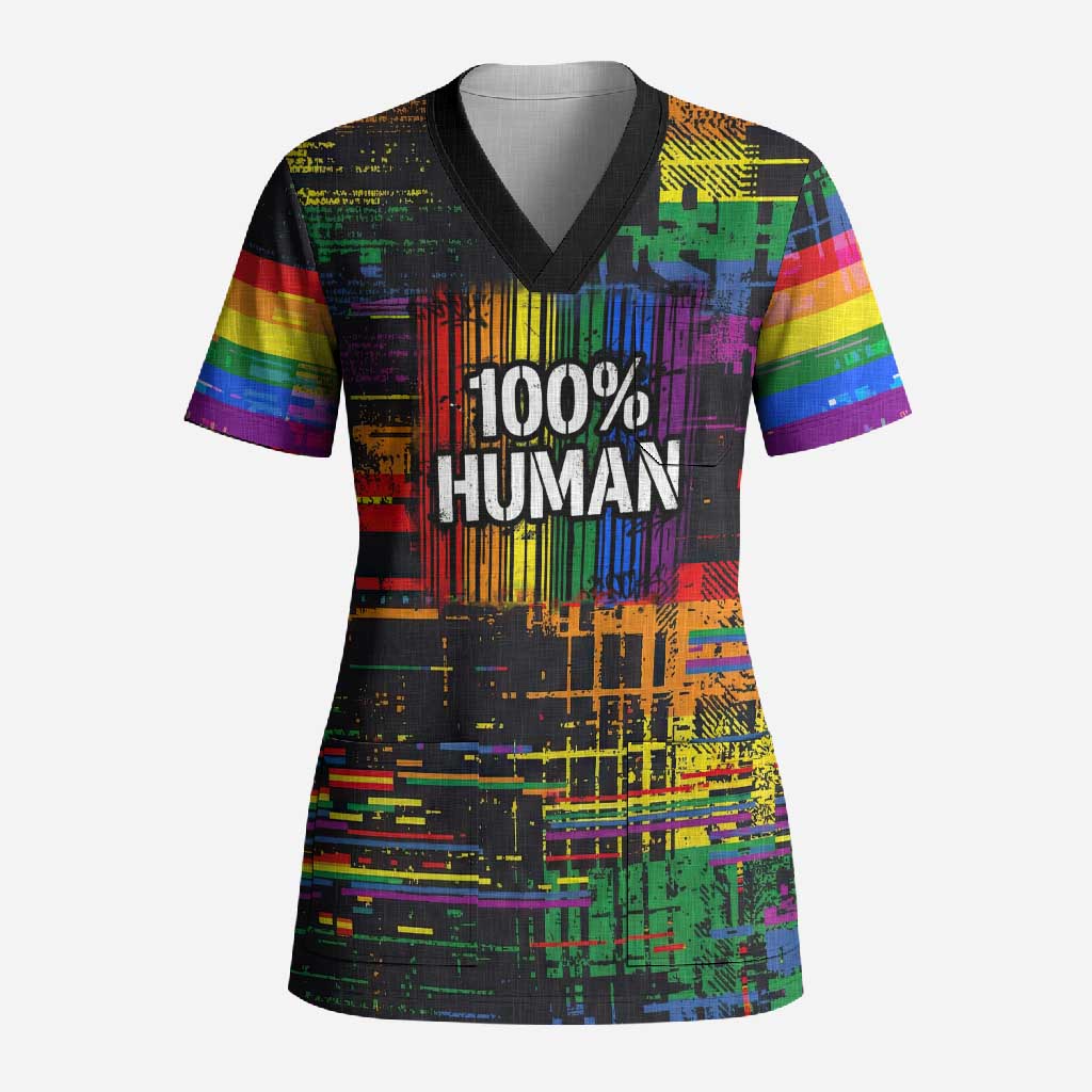 100% Human Scrub Top Born to Be Authentic