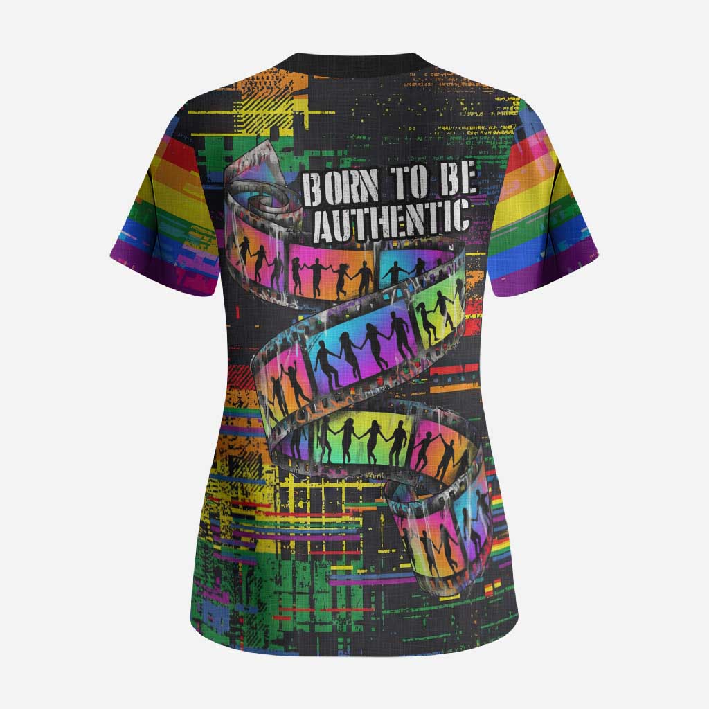 100% Human Scrub Top Born to Be Authentic