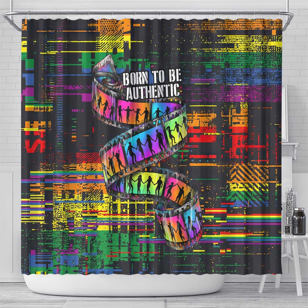 100% Human Shower Curtain Born to Be Authentic