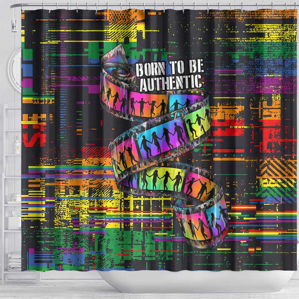 100% Human Shower Curtain Born to Be Authentic