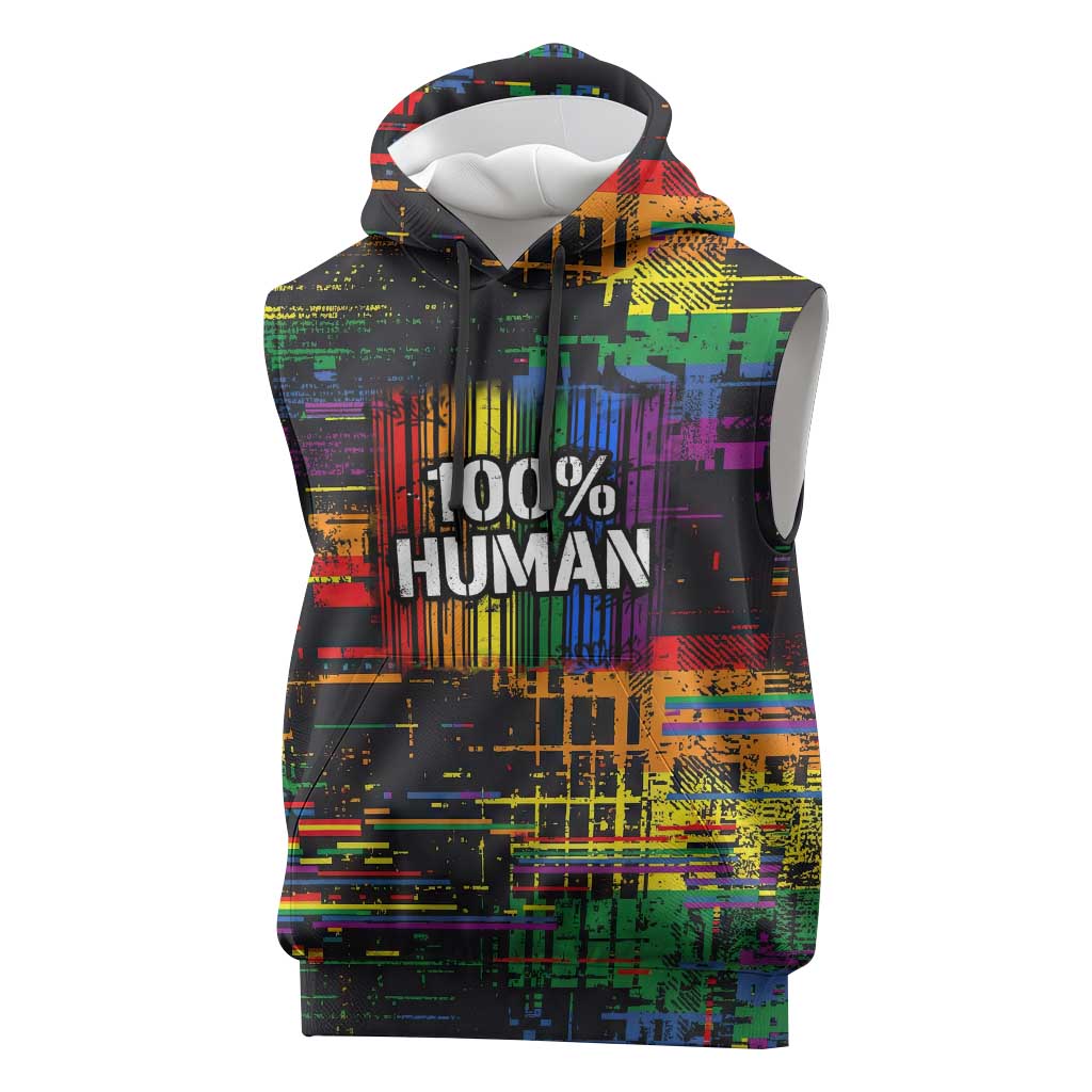 100% Human Sleeveless Hoodie Born to Be Authentic