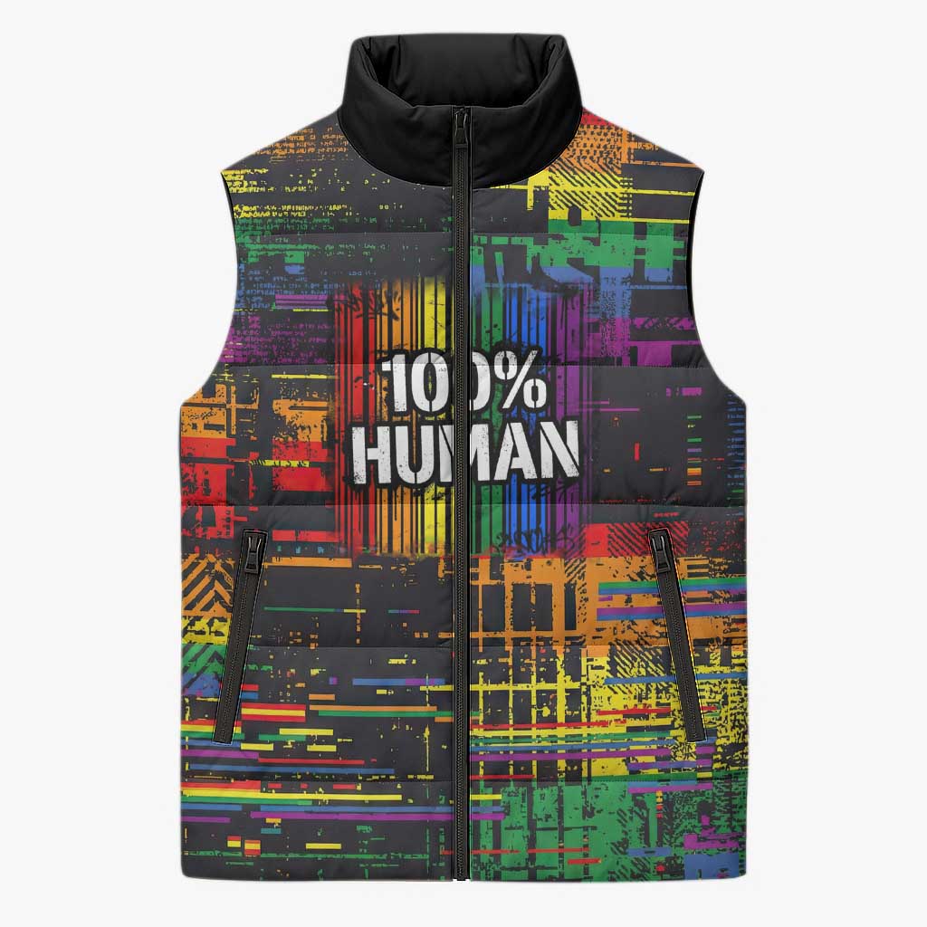 100% Human Sleeveless Puffer Jacket Born to Be Authentic