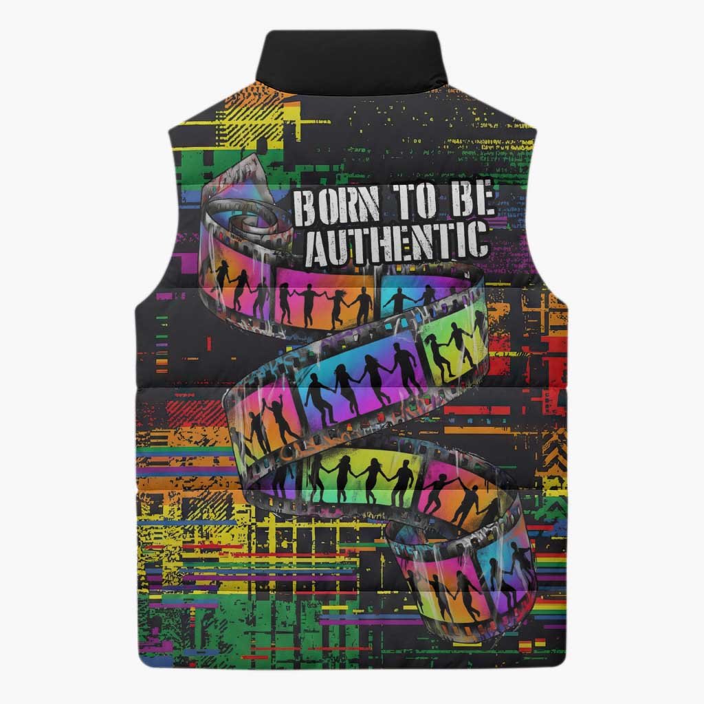 100% Human Sleeveless Puffer Jacket Born to Be Authentic