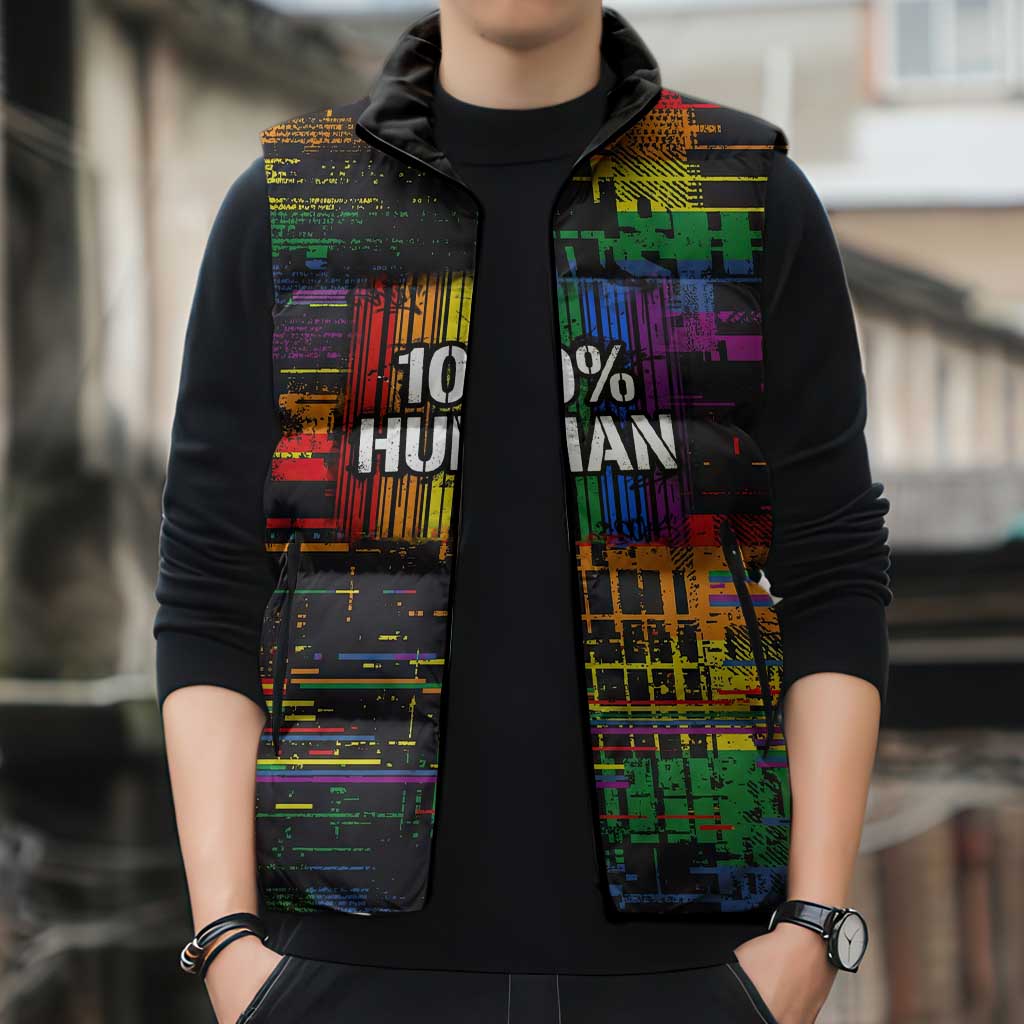 100% Human Sleeveless Puffer Jacket Born to Be Authentic
