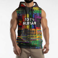 100% Human Sleeveless Zip Hoodie Born to Be Authentic