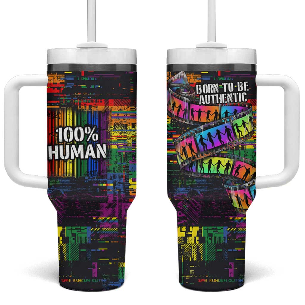 100% Human Tumbler With Handle Born to Be Authentic