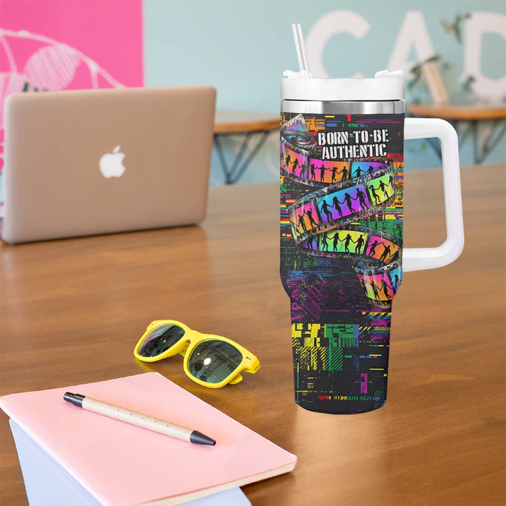 100% Human Tumbler With Handle Born to Be Authentic