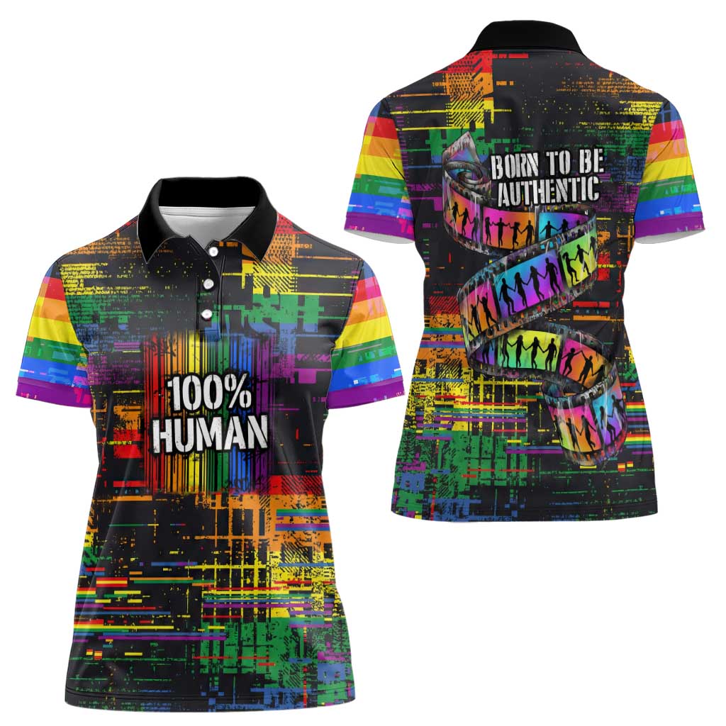 100% Human Women Polo Shirt Born to Be Authentic