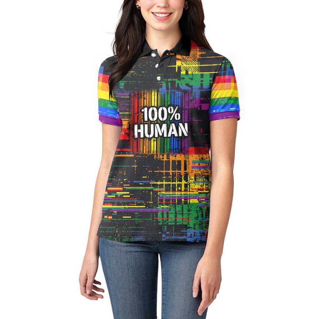 100% Human Women Polo Shirt Born to Be Authentic