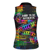 100% Human Women Sleeveless Polo Shirt Born to Be Authentic